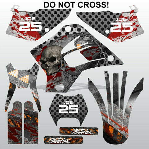 Kawasaki KDX 200 220 1995-2008 DO NOT CROSS! motocross decals set MX graphics