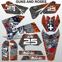KTM EXC 2005-2007 GUNS AND ROSES motocross racing decals set MX graphics kit