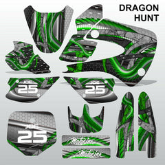 Kawasaki KX 80 1998-2000 DRAGON HUNT motocross decals MX graphics kit stripes