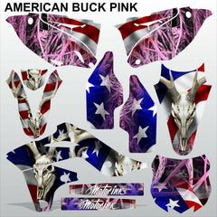 Kawasaki KXF 250 2013-2016 AMERICAN BUCK PINK motocross racing decals set MX kit