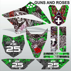 Kawasaki KLX 110 2010-2017 GUNS AND ROSES motocross decals set MX graphics kit