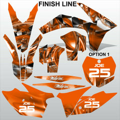 KTM EXC 2012-2013 XC 2011 FINISH LINE motocross decals race set MX graphics kit