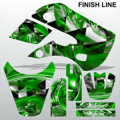 Kawasaki KLX110 2000-2009 GREEN FINISH LINE motocross decals MX graphics stripes