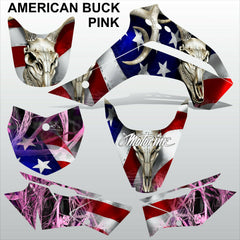 Kawasaki KLX 140 2015 AMERICAN BUCK PINK motocross racing decals set MX graphics