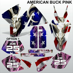 KTM EXC 1998-2000 AMERICAN BUCK PINK motocross racing decals set MX graphics kit