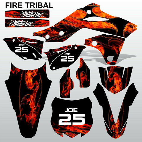 Kawasaki KXF 250 2013-2016 FIRE TRIBAL race motocross decals set MX graphics kit