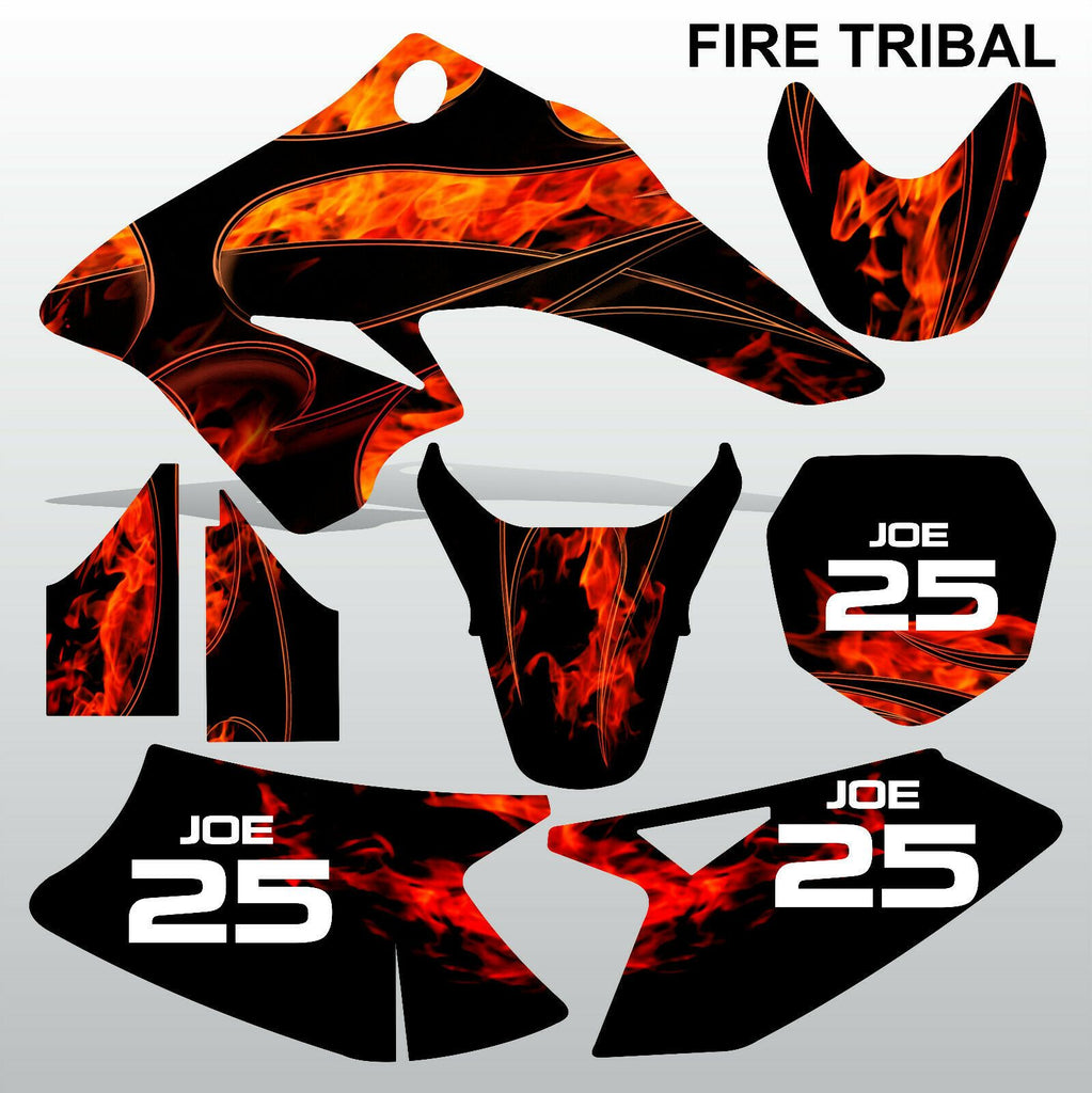 SUZUKI DRZ 70 FIRE TRIBAL motocross racing decals stripe set MX graphics kit