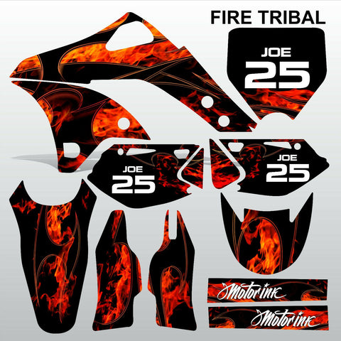 Kawasaki KXF 250 2006-2008 FIRE TRIBAL race motocross decals set MX graphics kit