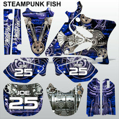 Yamaha YZ 125 250 2002-2014 STEAMPUNK FISH motocross racing decals  MX graphics