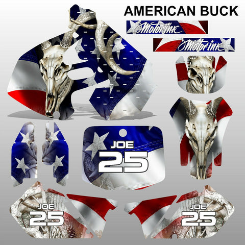 Suzuki RM 125-250 1999 2000 AMERICAN BUCK motocross decals set MX graphics kit