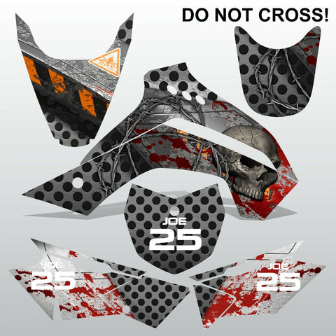 Kawasaki KLX 140 2015 DO NOT CROSS! motocross decals set stripe MX graphics kit