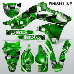 Kawasaki KXF250 2013-2016 GREEN FINISH LINE motocross decals set MX graphics kit