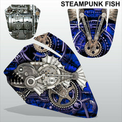 Yamaha PW80 STEAMPUNK FISH motocross racing decals set MX graphics stripe kit