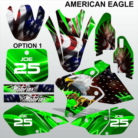 Kawasaki KLX 400 AMERICAN EAGLE motocross decals racing set MX graphics stripe