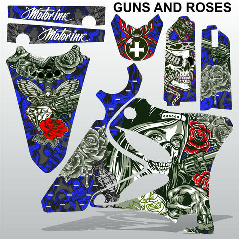 Yamaha YZ 125 250 2002-2005 GUNS AND ROSES motocross decals set MX graphics kit