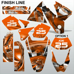KTM EXC 1998-2000 FINISH LINE motocross decals set MX graphics stripe kit