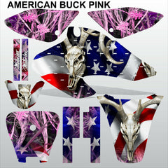 Honda XR 80-100 2001-2004 AMERICAN BUCK PINK motocross racing decals set MX kit