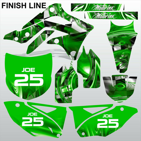 Kawasaki KXF 450 2012-2014 GREEN FINISH LINE motocross  decals set MX graphics