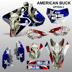 Kawasaki KLX 400 AMERICAN BUCK motocross decals set MX graphics stripe