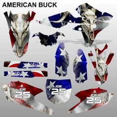 Yamaha YZF 250 450 2014 AMERICAN BUCK race motocross decals set MX graphics kit