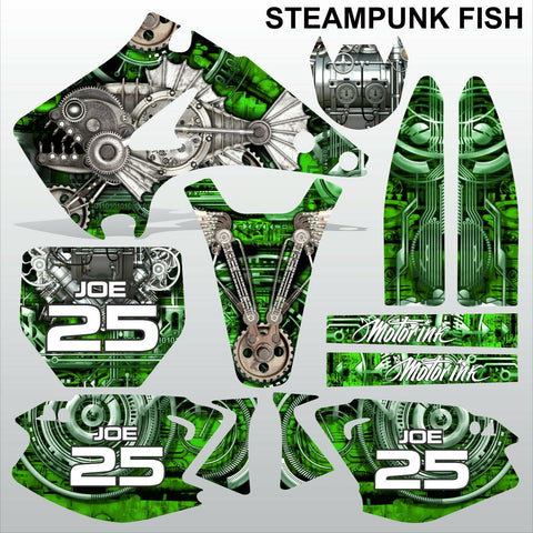 Kawasaki KX 125-250 2003-2009 STEAMPUNK FISH motocross racing decals MX graphics