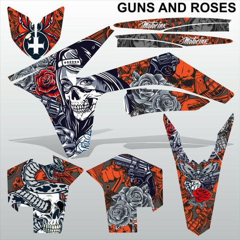 KTM SXF  2011-2012 GUNS AND ROSES motocross racing decals set MX graphics kit