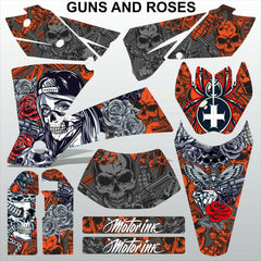 KTM EXC 2004 GUNS AND ROSES motocross racing decals set MX graphics stripe kit