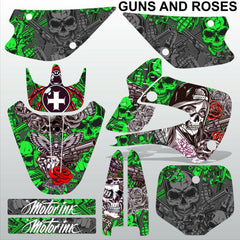 Kawasaki KX 85-100 2001-2012 GUNS AND ROSES motocross decals set MX graphics kit