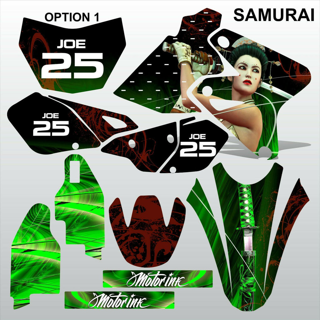 Kawasaki KLX 400 SAMURAI motocross decals racing set MX graphics stripe kit