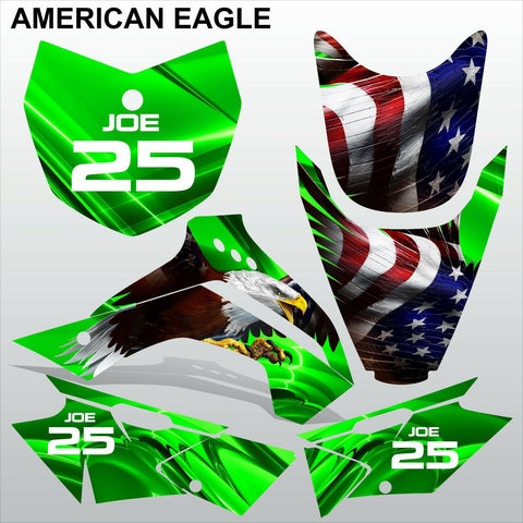 Kawasaki KLX 140 2015 AMERICAN EAGLE motocross racing decals set MX graphics kit