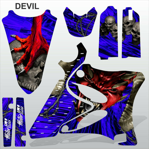 Yamaha YZ 125 250 2002-2005 DEVIL RIDER motocross decals set MX graphics kit