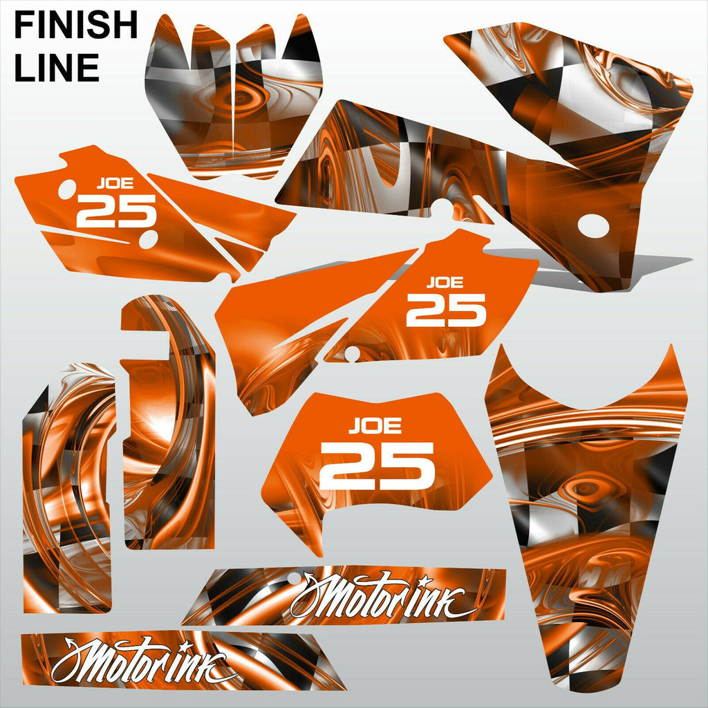 KTM EXC 2005-2007 FINISH LINE motocross decals stripes race set MX graphics kit