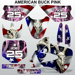 Kawasaki KX 85-100 2001-2012 AMERICAN BUCK PINK motocross racing decals set MX