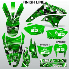 Kawasaki KLX 450 2008-2012 GREEN FINISH LINE motocross decals MX graphics stripe