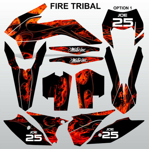 KTM EXC 2014 FIRE TRIBAL race motocross decals set MX graphics stripe kit
