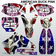 Kawasaki KX125-250 2003-2009 AMERICAN BUCK PINK motocross racing decals set MX