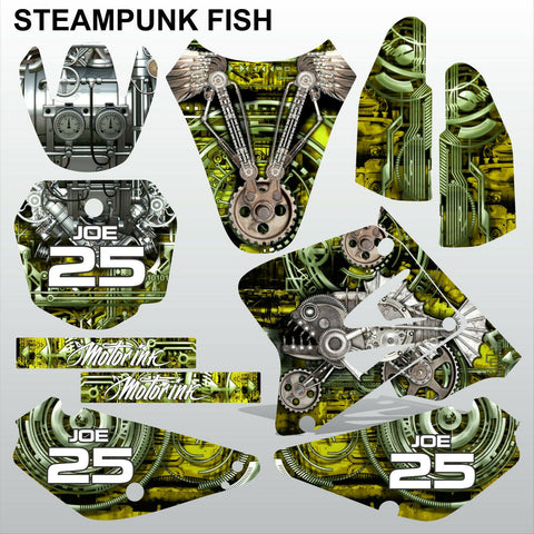 SUZUKI RM 85 2001-2012 STEAMPUNK FISH motocross racing decals set MX graphics