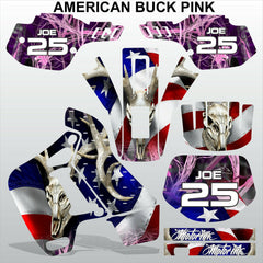 Kawasaki KDX 200 1991-1994 AMERICAN BUCK PINK motocross decals set MX graphics