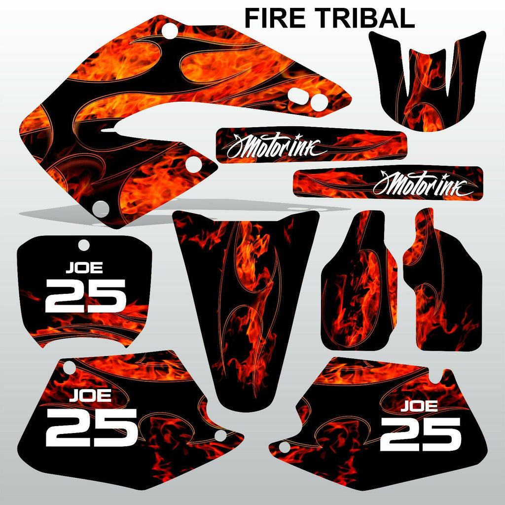 Honda CR125 CR250 2000 2001 FIRE TRIBAL  motocross decals set MX graphics kit