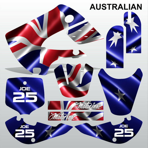 Kawasaki KLX 110 2000-2009 AUSTRALIAN flag motocross decals MX graphics stripes