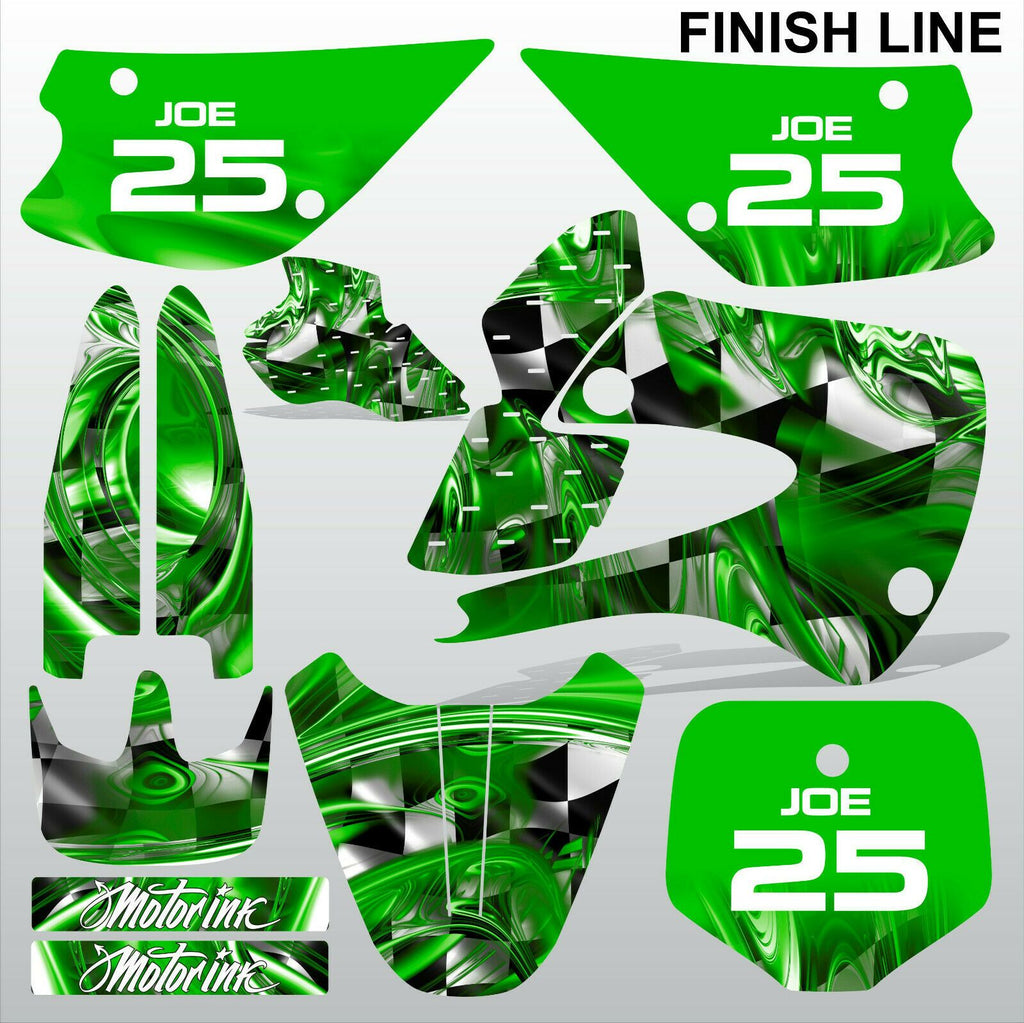 Kawasaki KX 80 1998-2000 GREEN FINISH LINE motocross decals MX graphics stripes