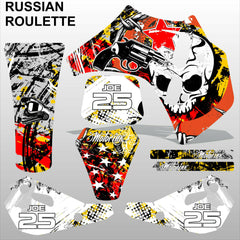 ТМ RACING 50 RUSSIAN ROULETTE motocross racing decals set MX graphics stripes