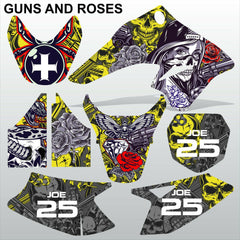 SUZUKI DRZ 70 GUNS AND ROSES motocross racing decals set MX graphics stripe kit