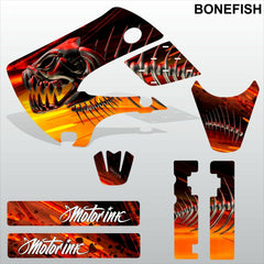 Kawasaki KLX110 2000-2009 BONEFISH motocross decals set MX graphics kit stripes