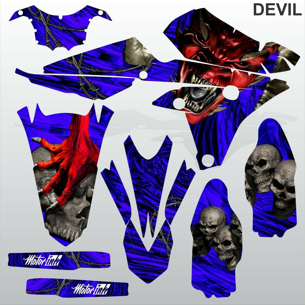 Yamaha YZF 250 450  2014 DEVIL RIDER race motocross decals set MX graphics kit