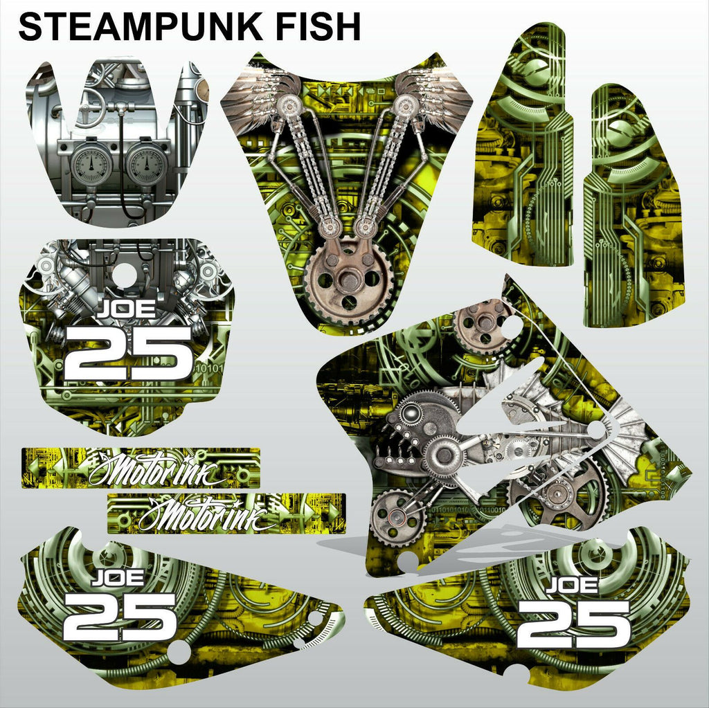 SUZUKI RM 80-85 2000-2018 STEAMPUNK FISH motocross racing decals MX graphics kit