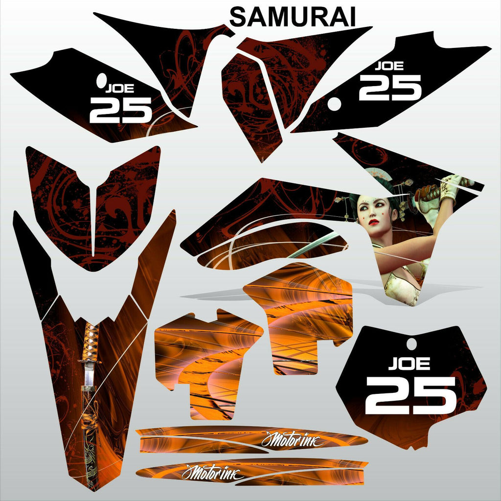 KTM SXF 2011 2012 SAMURAI motocross racing decals stripes set MX graphics kit