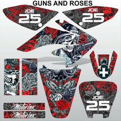 Honda CRF 70-80-100 2002-2012 GUNS AND ROSES motocross decals set MX graphics
