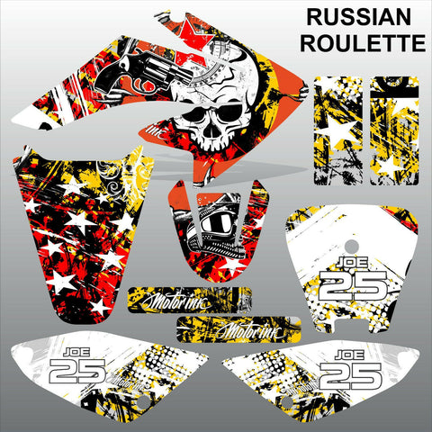 Honda CRF 70-80-100 2002-2012 RUSSIAN ROULETTE motocross decals MX graphics kit