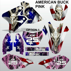 Kawasaki KLX 400 AMERICAN BUCK PINK motocross racing decals set MX graphics kit
